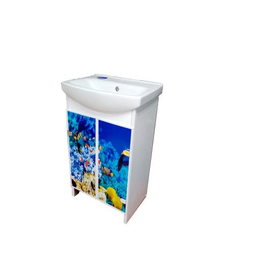 Тумба The Mix Eco Green light Fish з умивальником 55 см