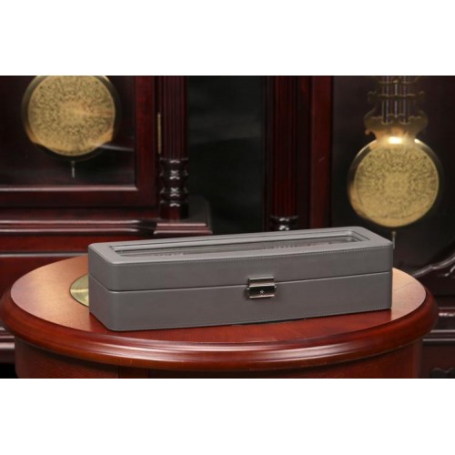 Скринька для зберігання годинників Salvadore 38х13х8,5 см Сірий 6W-HX-GY Скринька для зберігання годинників Salvadore 38х13х8,5 см Сірий 6W-HX-GY