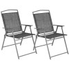 Стільці кемпінгові Saska Garden 55 x 68 x 91 см 2 шт Сірий (1055138)