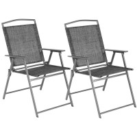 Стільці кемпінгові Saska Garden 55 x 68 x 91 см 2 шт Сірий (1055138)