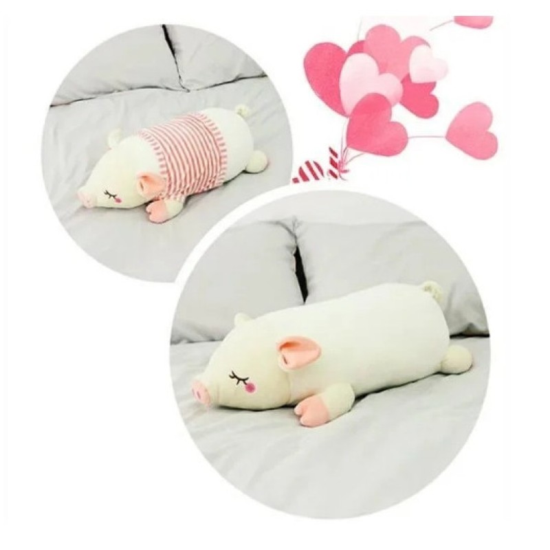 Масажна подушка Piggy WJH-11 Свинка 55x20x17 см Білий (1438124094)