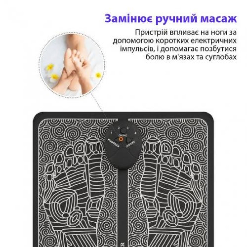 Масажний килимок для ступнів Inspire 31х30 см Чорний (BISD-066F)