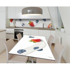 Наклейка 3Д вінілова на стіл Zatarga «Ягоди в обіймах молока» 650х1200 мм (Z184475/1st)