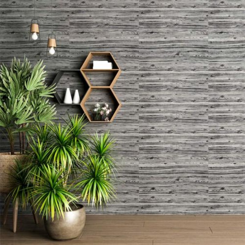 Самоклеюча 3D панель під дерево кольору зебри Sticker Wall 2800х700х3мм