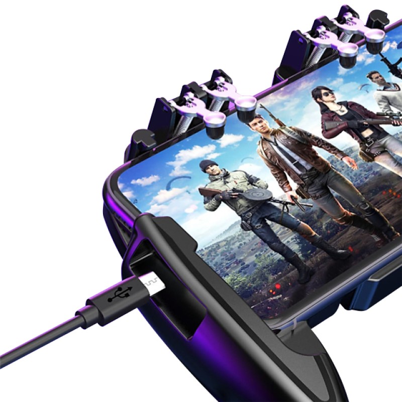 Бездротовий геймпад тригер для смартфонів Union PUBG Mobile M 11 з вентилятором та акумулятором на 800 mAh + напальчники