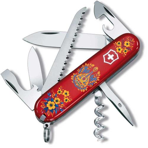 Складаний ніж Victorinox Camper Ukraine 91 мм 13 функцій Українські мотиви Червоний (1.3613_T1370u) Складаний ніж Victorinox Camper Ukraine 91 мм 13 функцій Українські мотиви Червоний (1.3613_T1370u)