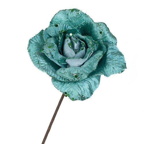 Декоративна квітка Elisey Зимова троянда 22 см Зелений (6009-045) в інтернет супермаркеті PbayMarket!
