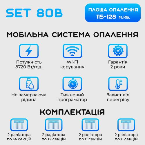 Розумна мобільна система опалення електрична ELECTRO SET 80B WI-FI 8720 Вт в інтернет супермаркеті PbayMarket!