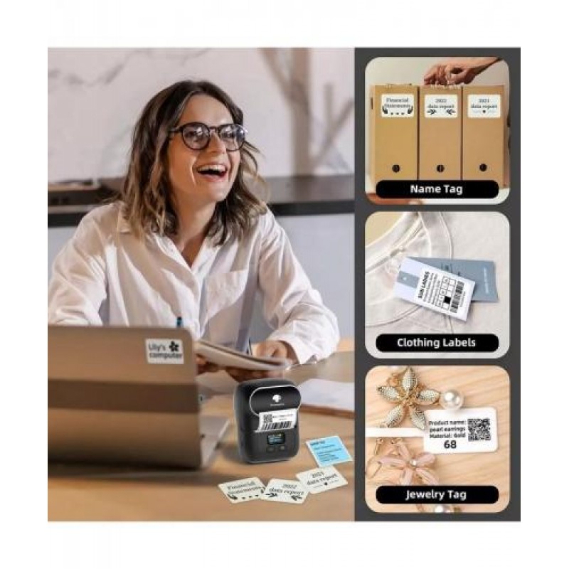 Принтер для термоетикеток Phomemo M110 Label Maker Сірий