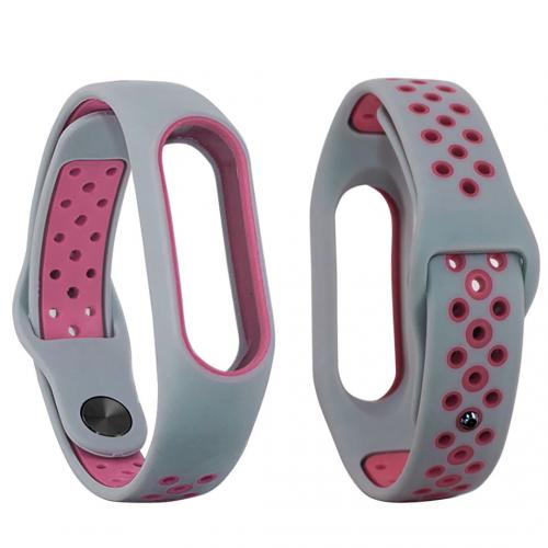 Ремінець Double Color Strap для Xiaomi Mi Band 3/4 Сіро-рожевий (hub_YyhD82874) Ремінець Double Color Strap для Xiaomi Mi Band 3/4 Сіро-рожевий (hub_YyhD82874)