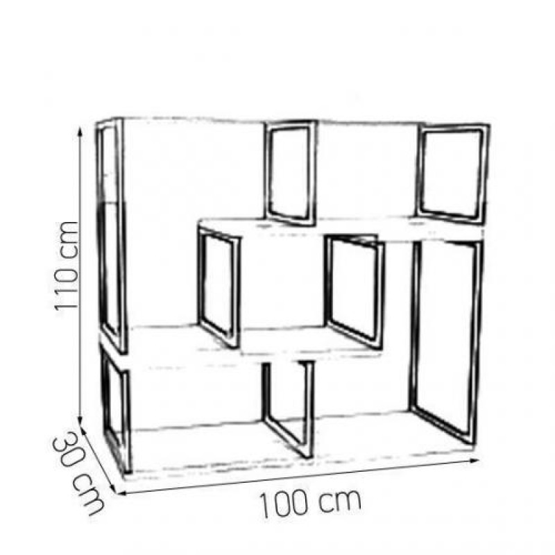 Консоль для дому в стилі Loft Чорний NS-368 1130x1000x300 мм