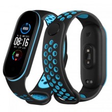 Ремінець Double Color Metal Clasp для Xiaomi Mi Band 5/6 Black-Blue