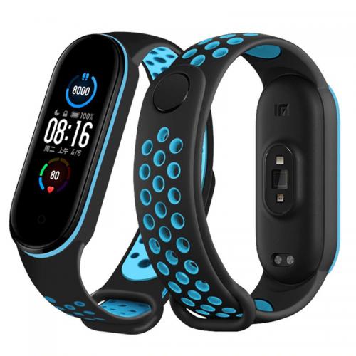 Ремінець Double Color Metal Clasp для Xiaomi Mi Band 5/6 Black-Blue Ремінець Double Color Metal Clasp для Xiaomi Mi Band 5/6 Black-Blue