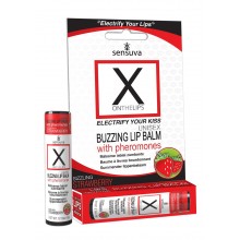 Стимулювальний бальзам для губ унісекс Sensuva - X on the Lips Strawberry з феромонами, полуниця