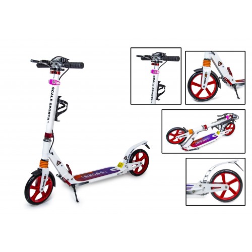 Двоколісний самокат Scale Sports SS-10 White ручне гальмо Led-ліхтарик 780773986