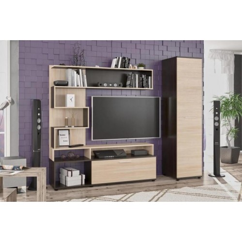 Стінка Феррара + пенал Меблі Сервіс Венге темний + Ясен світлий Стінка Феррара + пенал Меблі Сервіс Венге темний + Ясен світлий