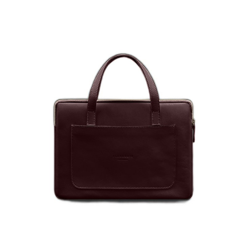 Шкіряний чохол з ручками для ноутбука 13 дюймів Бордовий BlankNote
