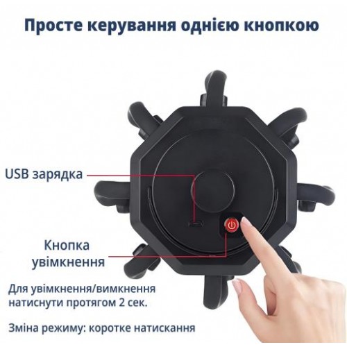 Масажер для голови акумуляторний 3D No Brand 8 головок 3 режими Чорний (MSGHDR-0039) Масажер для голови акумуляторний 3D No Brand 8 головок 3 режими Чорний (MSGHDR-0039)
