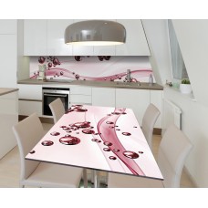 Наклейка 3Д вінілова на стіл Zatarga «Гранатові краплі» 600х1200 мм для будинків, квартир, столів, кав'ярень, кафе