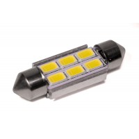 Світлодіодна лампа StarLight T11 6 діодів 5630 1W 12V WHITE / 36mm / мультиполярна