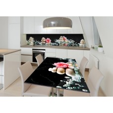 Наклейка 3Д вінілова на стіл Zatarga «Солоні Краплі» 650х1200 мм для будинків, квартир, столів, кав'ярень.