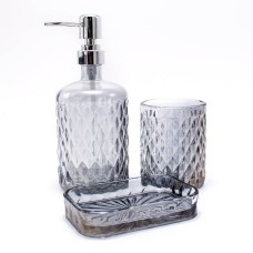 Набір аксесуарів для ванної кімнати скляний 