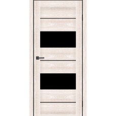 Дверне полотно MS Doors DAKOTA 60 см Дуб шампань чорне скло