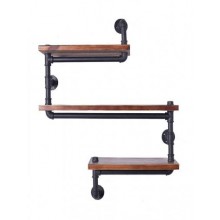 Полиці навісні з труб GoodsMetall у стилі LOFT 800х700х200 ПТ14