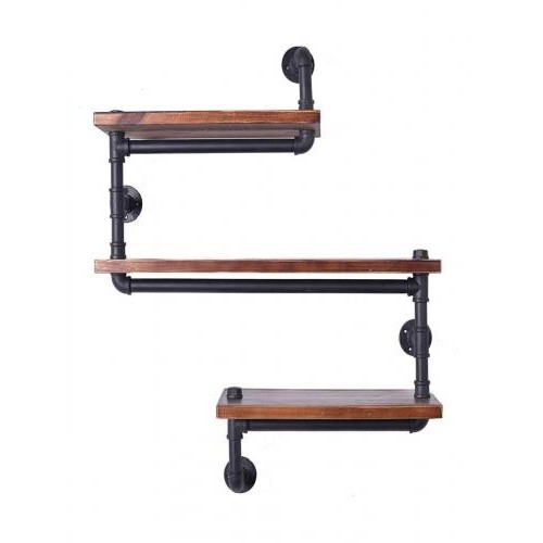 Полиці навісні з труб GoodsMetall у стилі LOFT 800х700х200 ПТ14