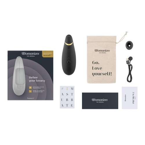 Вакуумний кліторальний стимулятор Womanizer Premium 2 - Black, функції Autopilot та Smart Silence в інтернет супермаркеті PbayMarket!