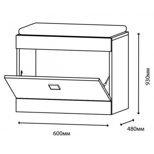 Тумба для обуви Еверест Соната 600 Венге з білим (Son-33)