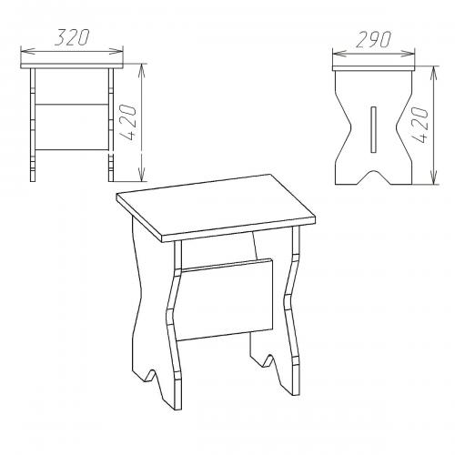 Табурет кухонний Компанит Т 1 Горіх Екко Табурет кухонний Компанит Т 1 Горіх Екко