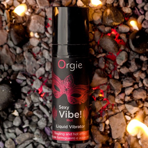 Рідкий вібратор Orgie Sexy Vibe! Hot, 15 мл, зігрівальний, дуже потужний, зі смаком полуниці Рідкий вібратор Orgie Sexy Vibe! Hot, 15 мл, зігрівальний, дуже потужний, зі смаком полуниці