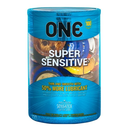 Набір презервативів ONE Super Sensitive 100 шт, мегапак тюб