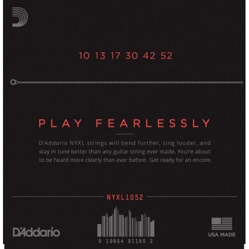 Струни для електрогітари D'Addario NYXL1052 Nickel Wound Light Top / Heavy Bottom Electric Guitar Strings 10/52 Струни для електрогітари D'Addario NYXL1052 Nickel Wound Light Top / Heavy Bottom Electric Guitar Strings 10/52