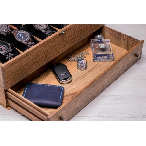 Органайзер на стіл для наручного годинника з нішою ecoWalnut 14.9х40.9х18 см Органайзер на стіл для наручного годинника з нішою ecoWalnut 14.9х40.9х18 см