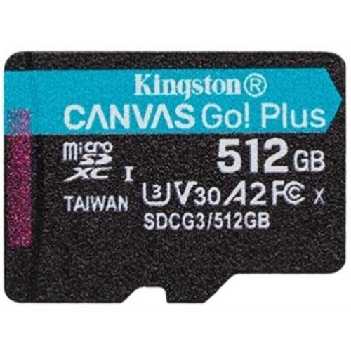 Карта пам'яті MicroSDXC 512GB UHS-I/U3 Class 10 Kingston Canvas Go! Plus R170/W90MB/s (SDCG3/512GBSP)