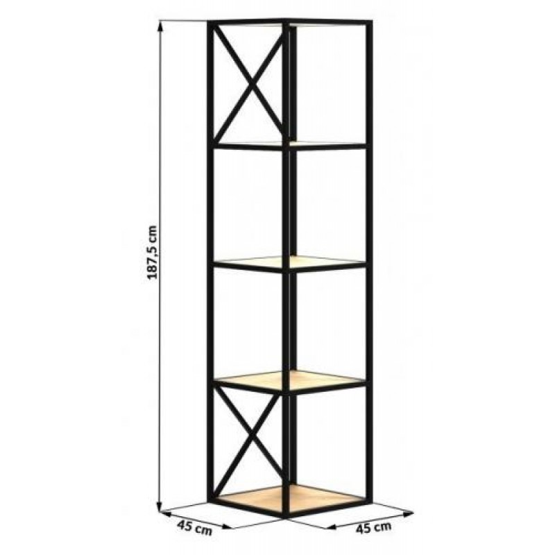 Стелаж для зберігання в стилі Loft NS-1724 1900x450x450 мм Черный