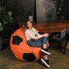 Крісло мішок М'яч Оксфорд 120см Студія Комфорту Великий Помаранчевий + Чорний