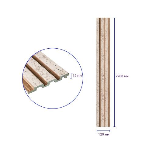 Декоративна стінова рейка Sticker Wall PS 2900x120x12 мм Бежевий (SW-00001742) Декоративна стінова рейка Sticker Wall PS 2900x120x12 мм Бежевий (SW-00001742)
