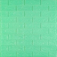 3D панель самоклеюча цегла М'ята 700x770x3мм (012-3) Sticker Wall SW-00000233