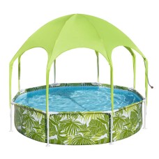 Каркасний басейн Intex Bestway Steel Pro Frame Pool з навісом 244х51 см 1688 л Зелений (56432)