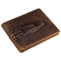 Гаманець чоловічий Vintage 14380 фактура шкіри під крокодила Коричневий, Коричневий