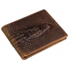 Гаманець чоловічий Vintage 14380 фактура шкіри під крокодила Коричневий, Коричневий
