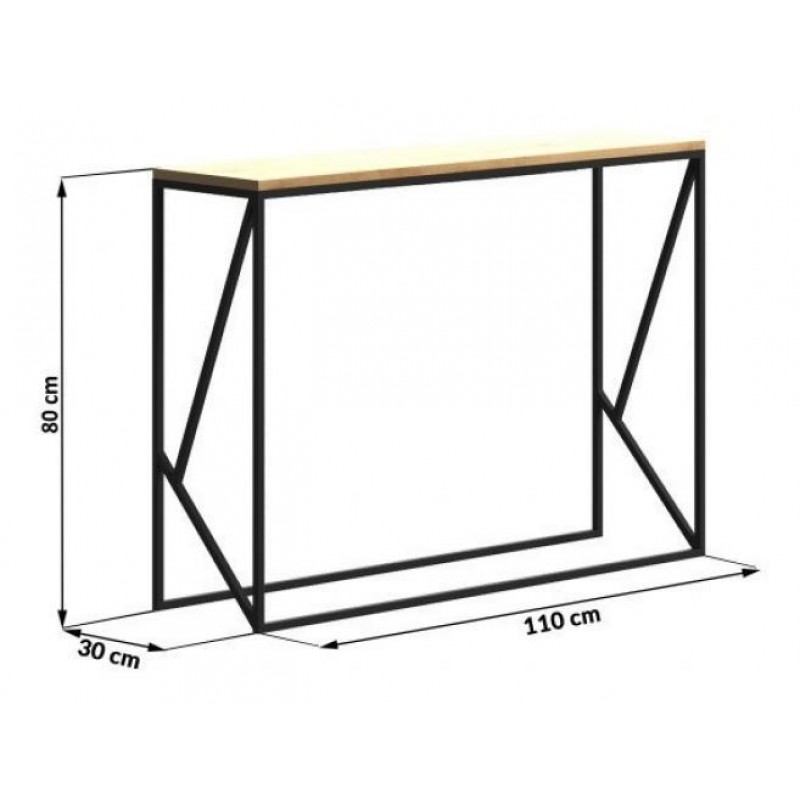 Консоль для дому в стилі Loft NS-406 830x1100x300 мм Черный