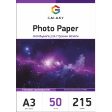 Фотопапір Galaxy A3 215 г/м2 глянець Білий 50 шт