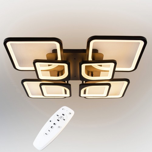 Стельова LED люстра світлодіодний світильник Sunlight чорний 5631/4+4 Стельова LED люстра світлодіодний світильник Sunlight чорний 5631/4+4