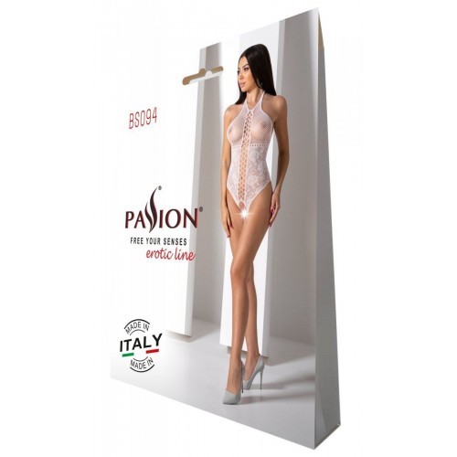 Бодістокінг з імітацією корсетної шнурівки Passion BS094 One Size, white, квітковий візерунок, з дос в інтернет супермаркеті PbayMarket!