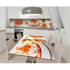 Наклейка 3Д вінілова на стіл Zatarga «Ікорне достаток» 650х1200 мм для будинків, квартир, столів, кав'ярень, кафе