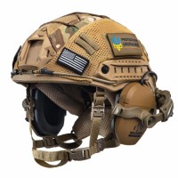 Комплект шолом FAST Team Wendy NIJ IIIA/навушники Walkers Razor/кріплення Чебурашки/кавер L Мультикам